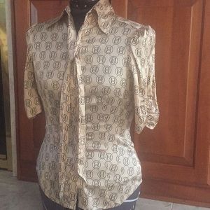 Gold silk bebe small short sleeve